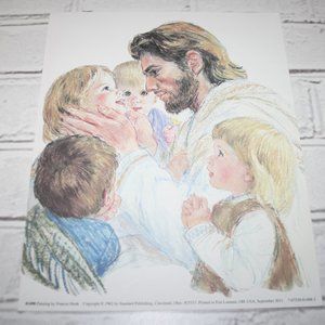 Brand new print of Jesus and The Children By Frances hook 1962 8x10"